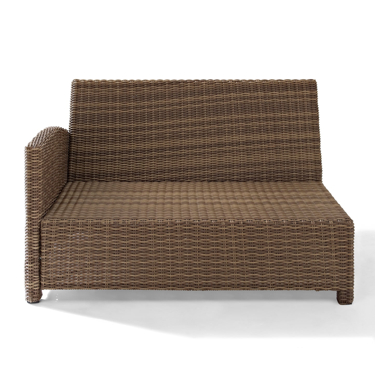 Bradenton Outdoor Wicker Sectional Left Side Loveseat Sangria/Weathered Brown