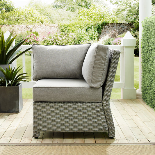 Bradenton Outdoor Wicker Sectional Corner Chair Gray/Gray