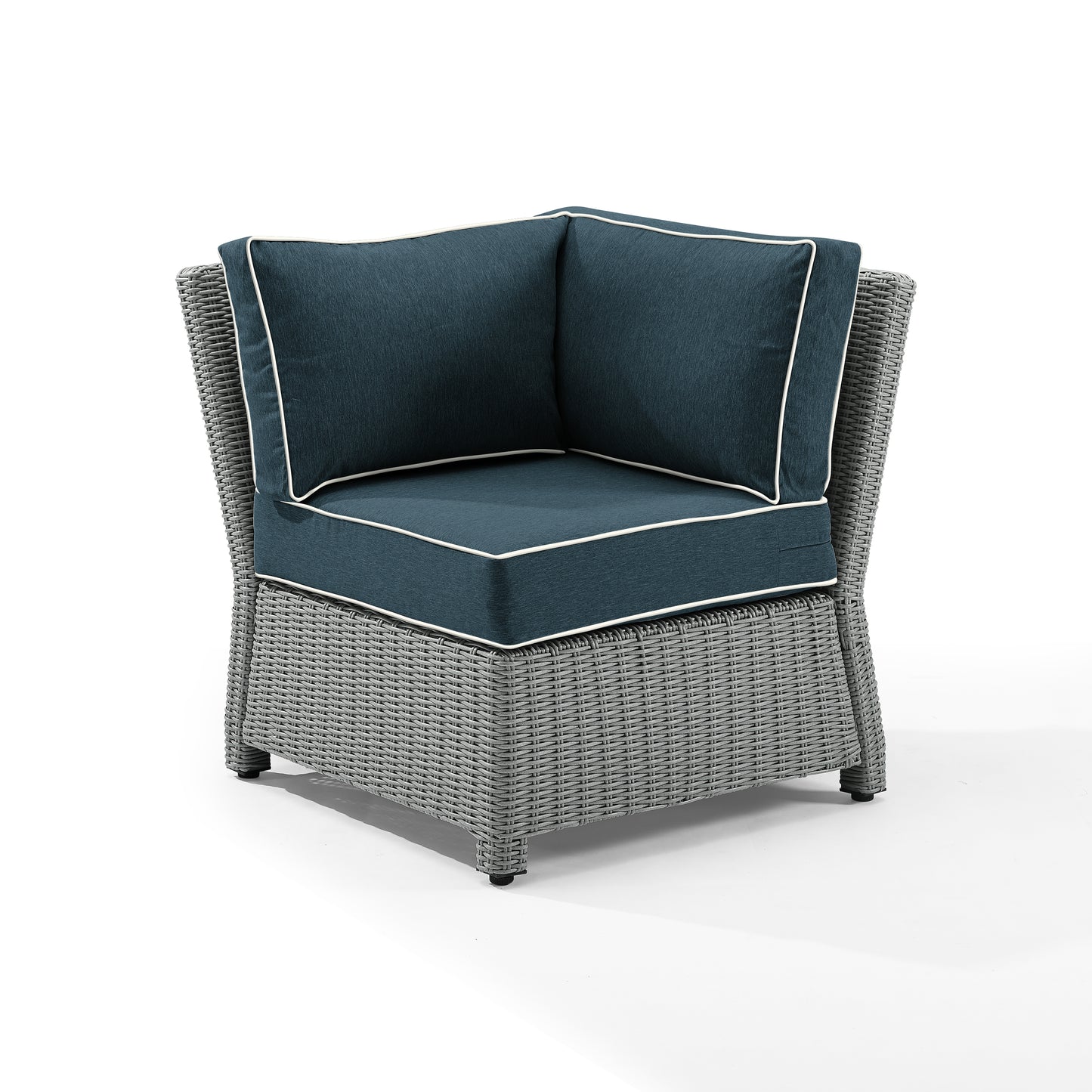 Bradenton Outdoor Wicker Sectional Corner Chair Navy/Gray