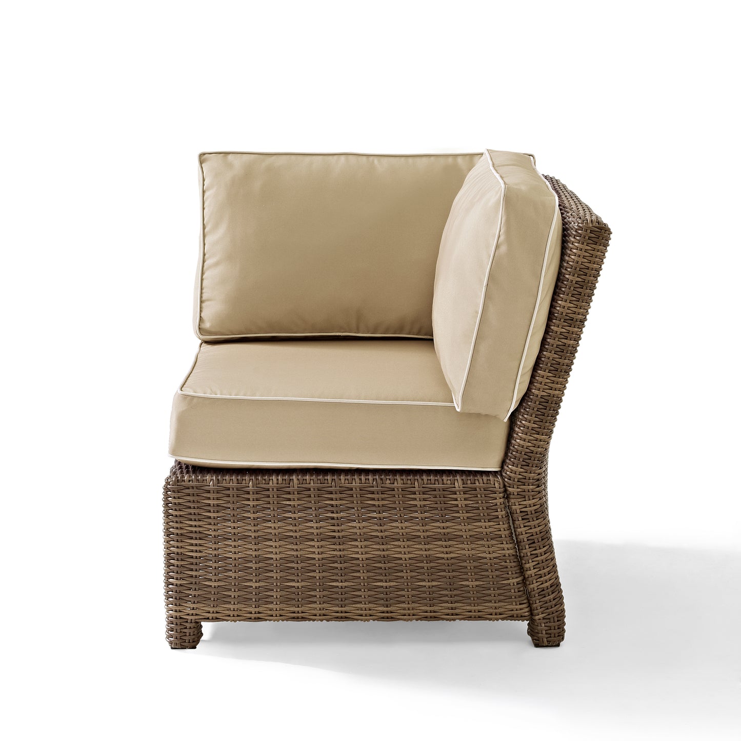 Bradenton Outdoor Wicker Sectional Corner Chair Sand/Weathered Brown