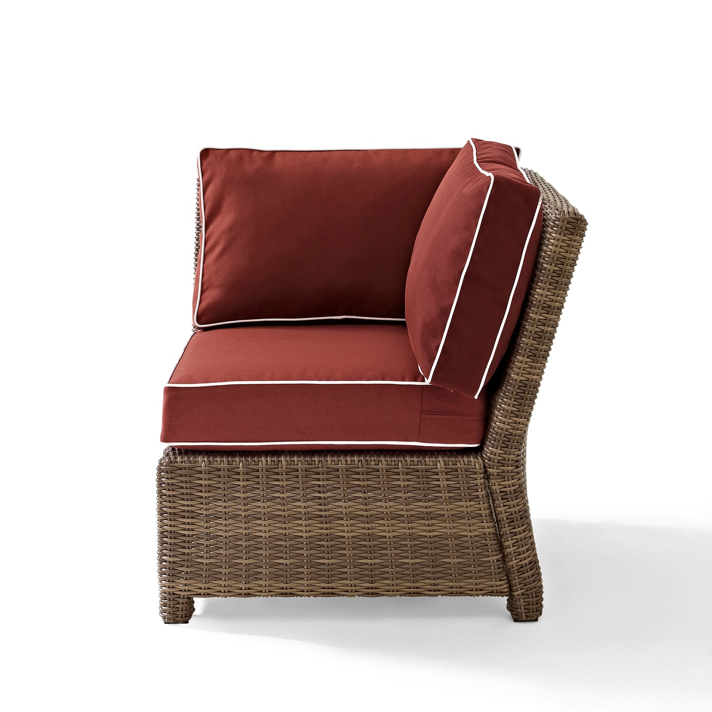 Bradenton Outdoor Wicker Sectional Corner Chair Sangria/Weathered Brown