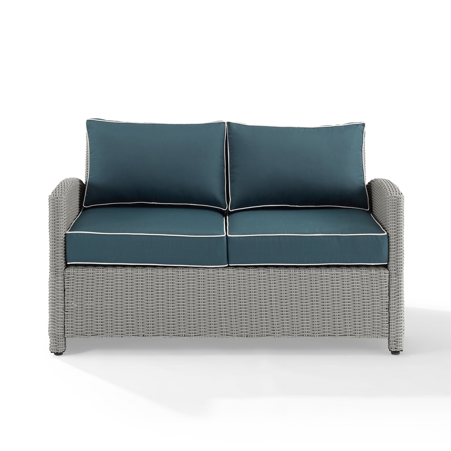 Bradenton Outdoor Wicker Loveseat Navy/Gray