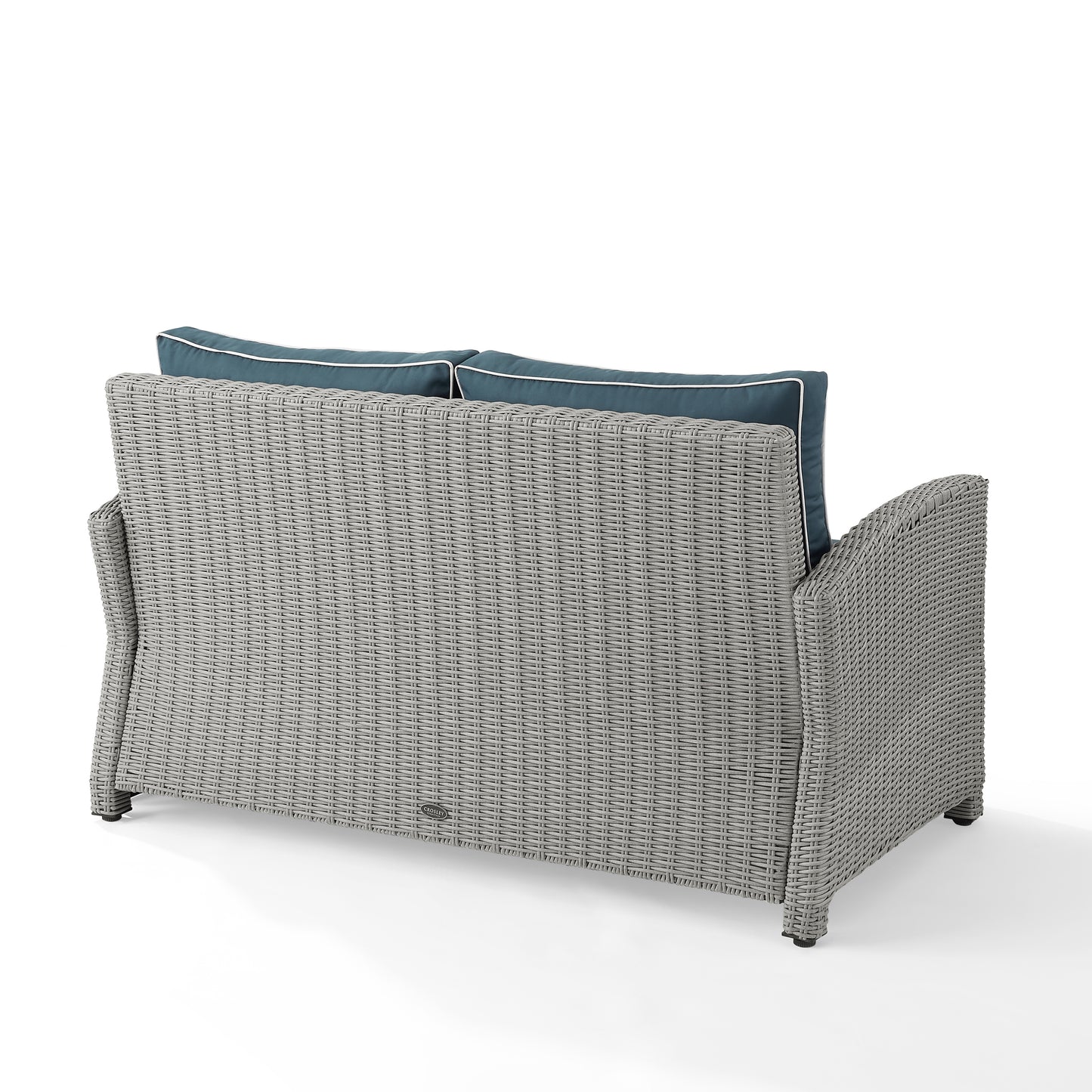 Bradenton Outdoor Wicker Loveseat Navy/Gray