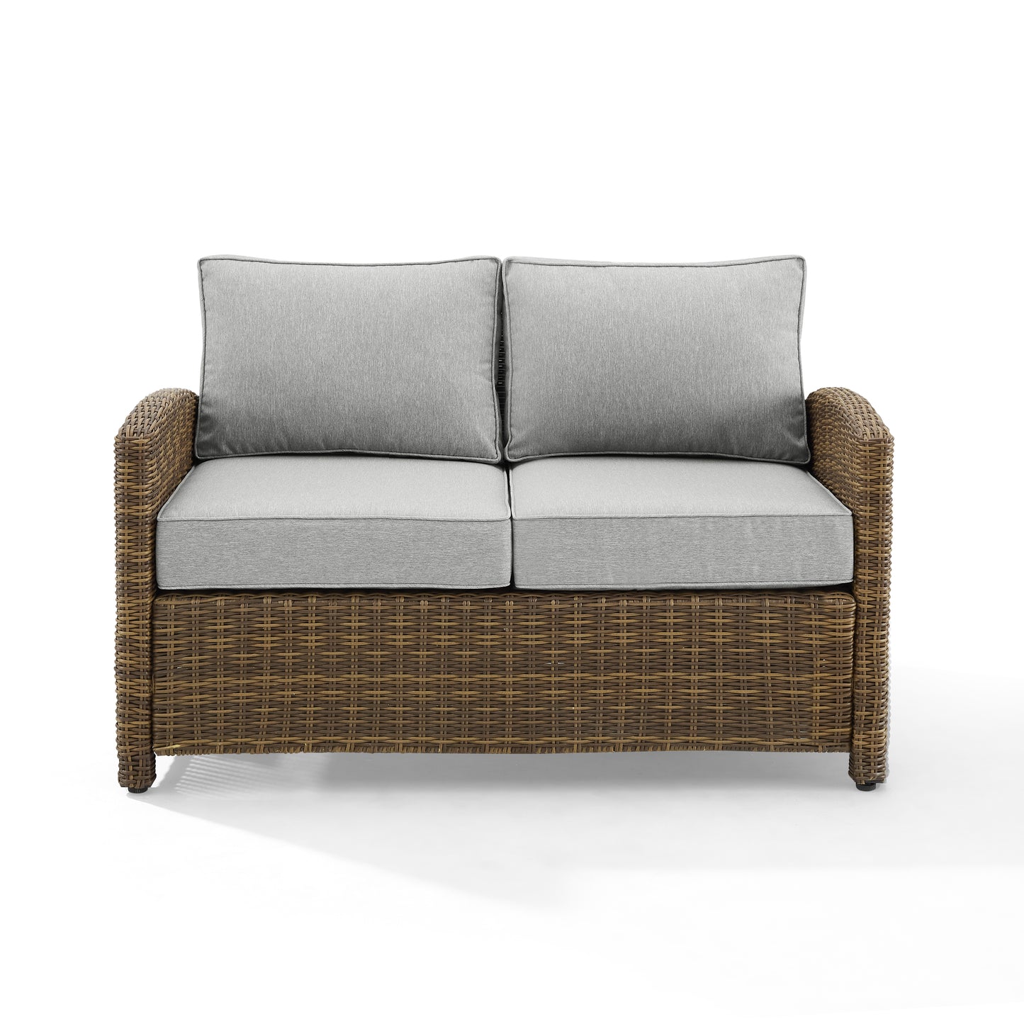 Bradenton Outdoor Wicker Loveseat Gray/Weathered Brown