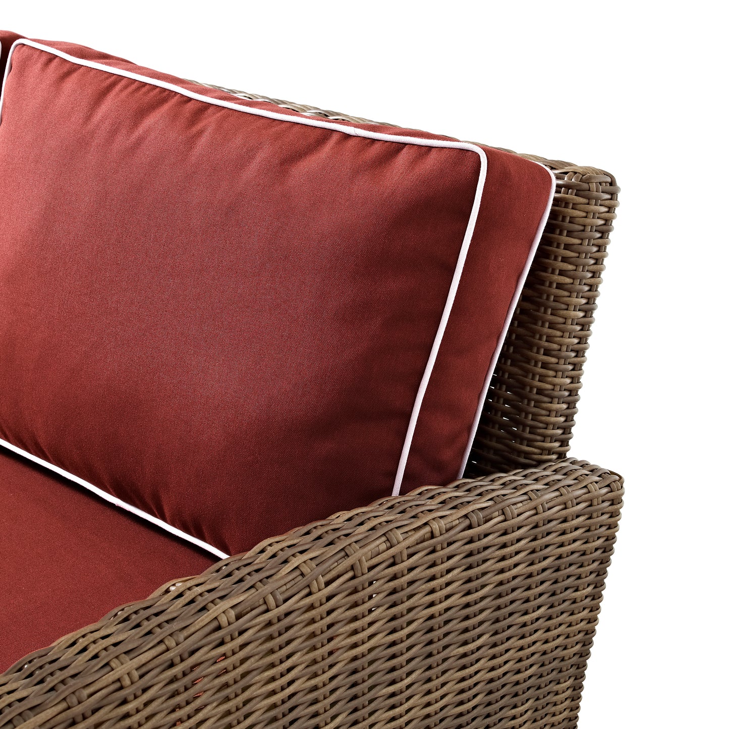 Bradenton Outdoor Wicker Loveseat Sangria/Weathered Brown