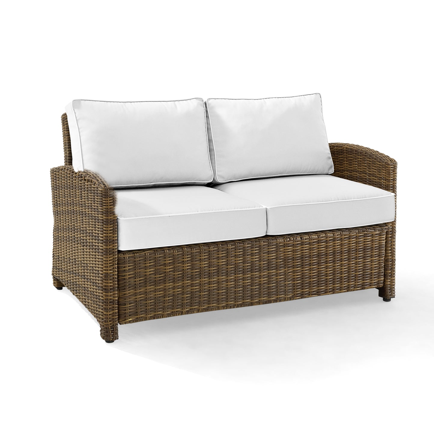 Bradenton Outdoor Loveseat - Sunbrella White/Weathered Brown