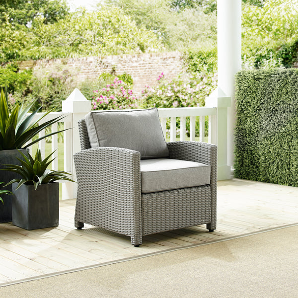 Bradenton Outdoor Wicker Armchair Gray/Gray