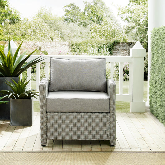 Bradenton Outdoor Wicker Armchair Gray/Gray