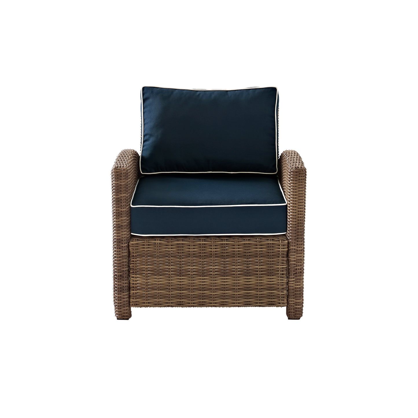 Bradenton Outdoor Wicker Armchair Navy/Weathered Brown