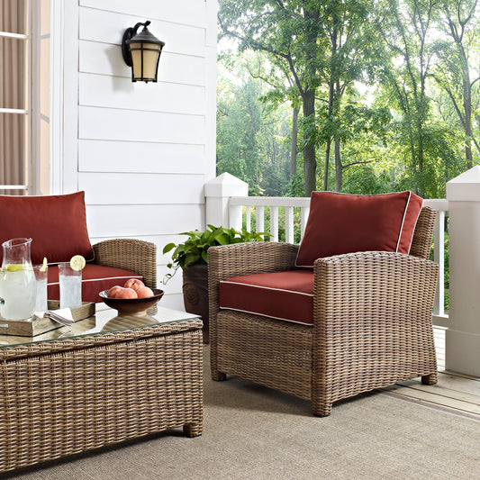 Bradenton Outdoor Wicker Armchair Sangria/Weathered Brown