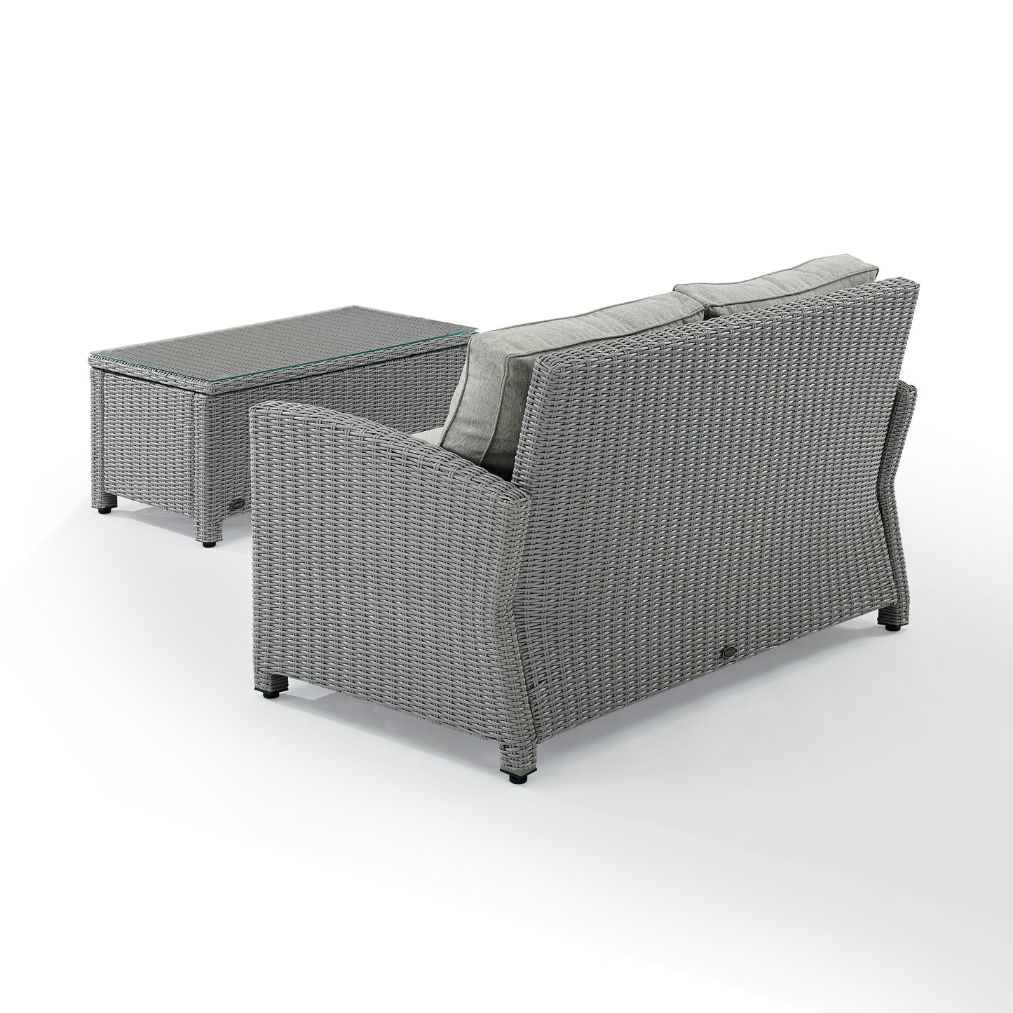 Bradenton 2Pc Outdoor Wicker Conversation Set Gray/Gray - Loveseat & Coffee Table