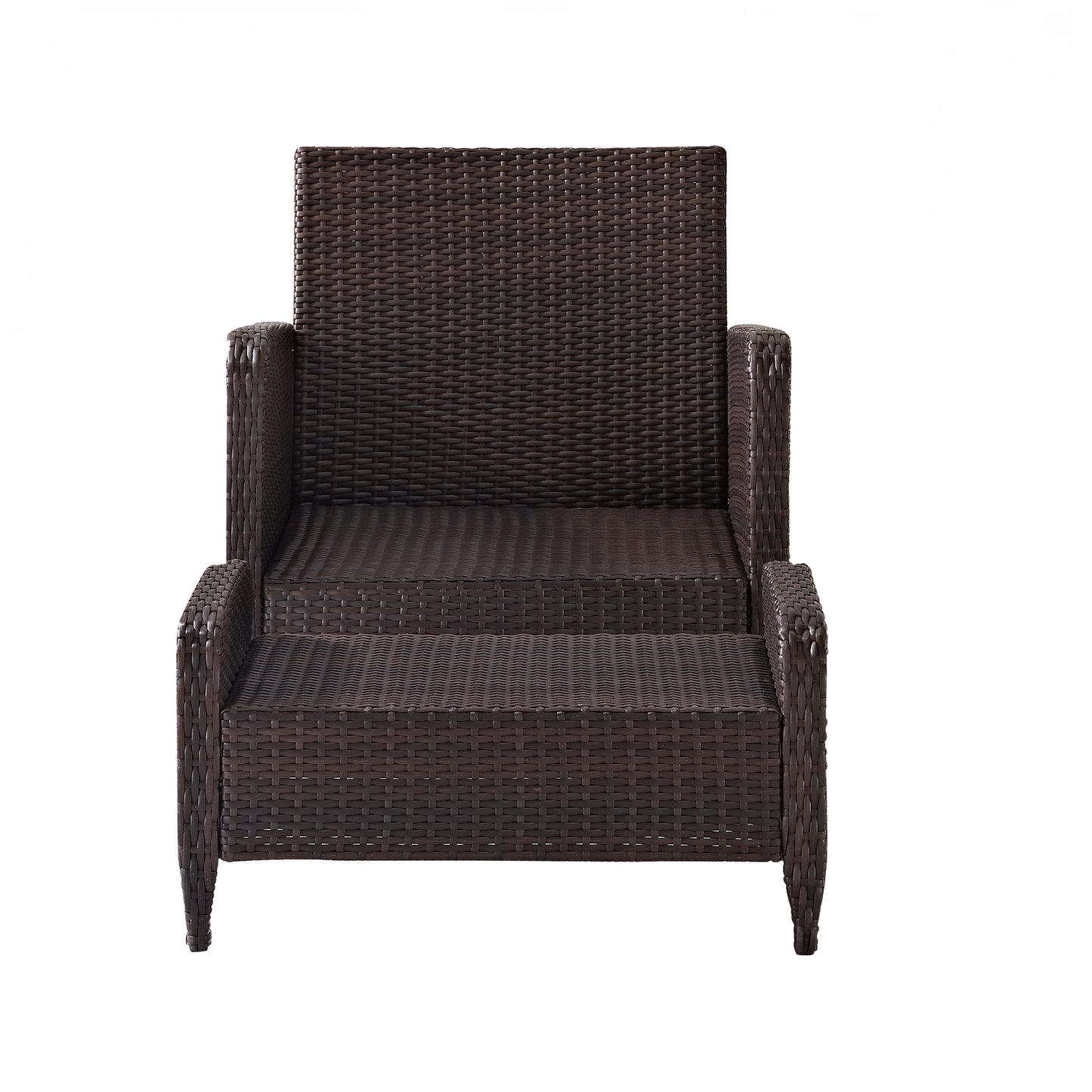 Kiawah 2Pc Outdoor Wicker Chair Set Sand/Brown - Armchair & Ottoman