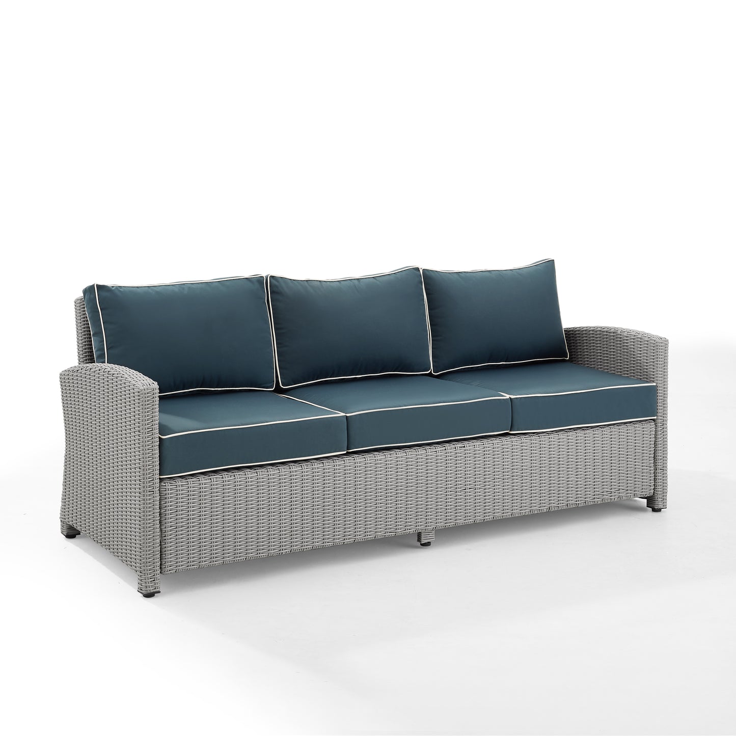 Bradenton Outdoor Wicker Sofa Navy/Gray