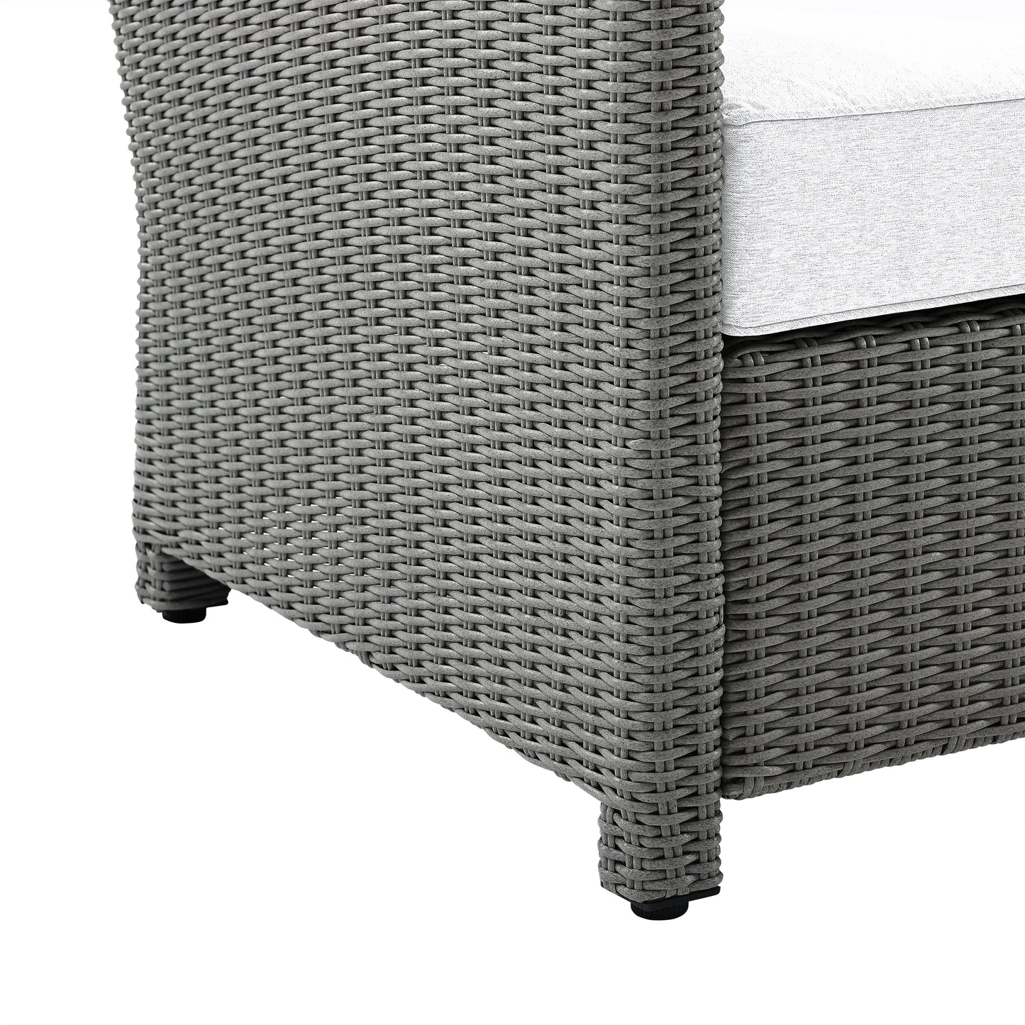 Bradenton Outdoor Wicker Sofa - Sunbrella White/Gray