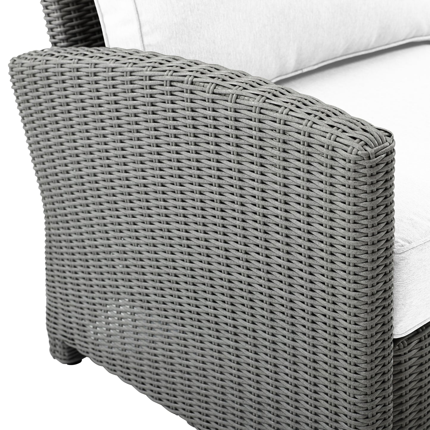 Bradenton Outdoor Wicker Sofa - Sunbrella White/Gray