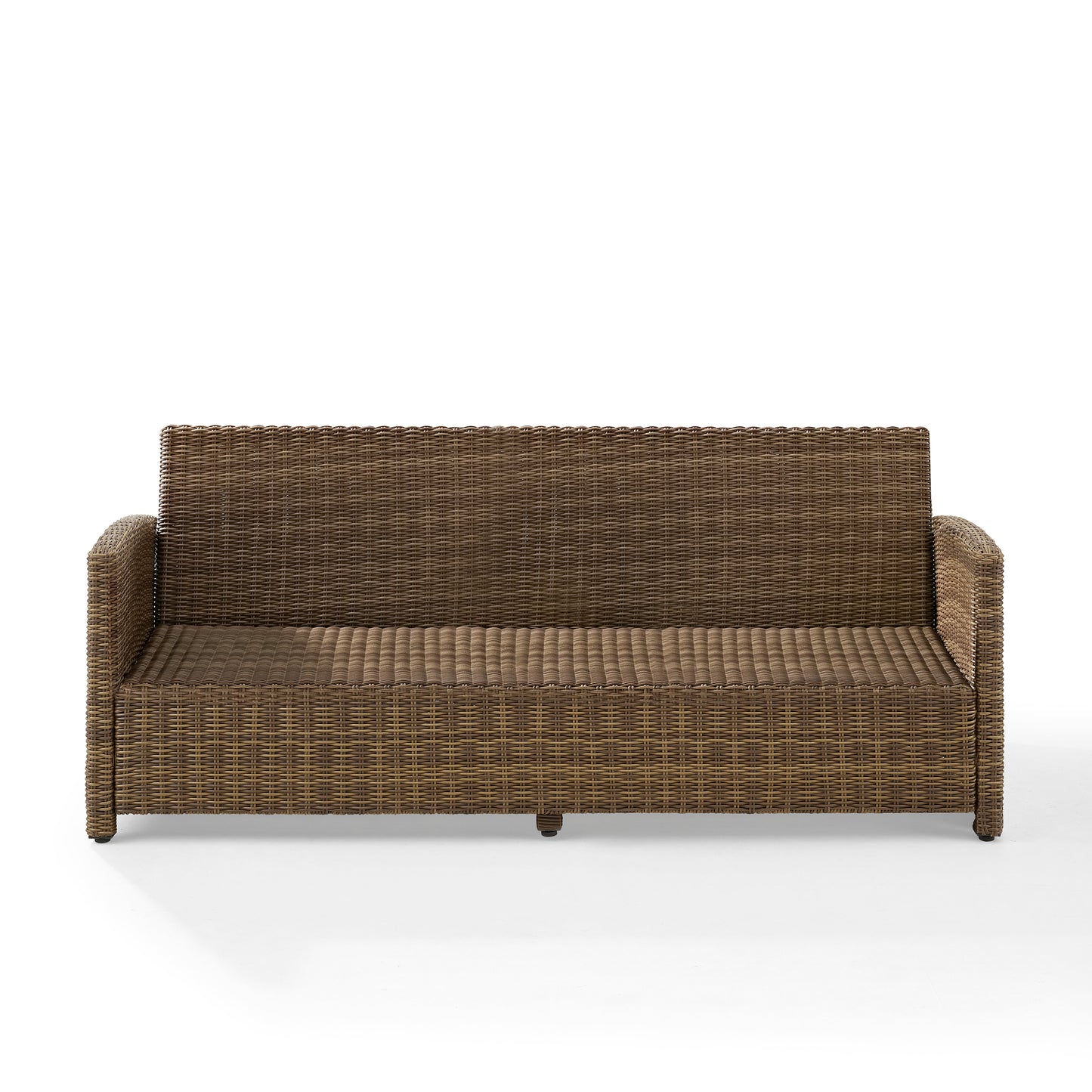 Bradenton Outdoor Wicker Sofa Weathered Brown /Gray