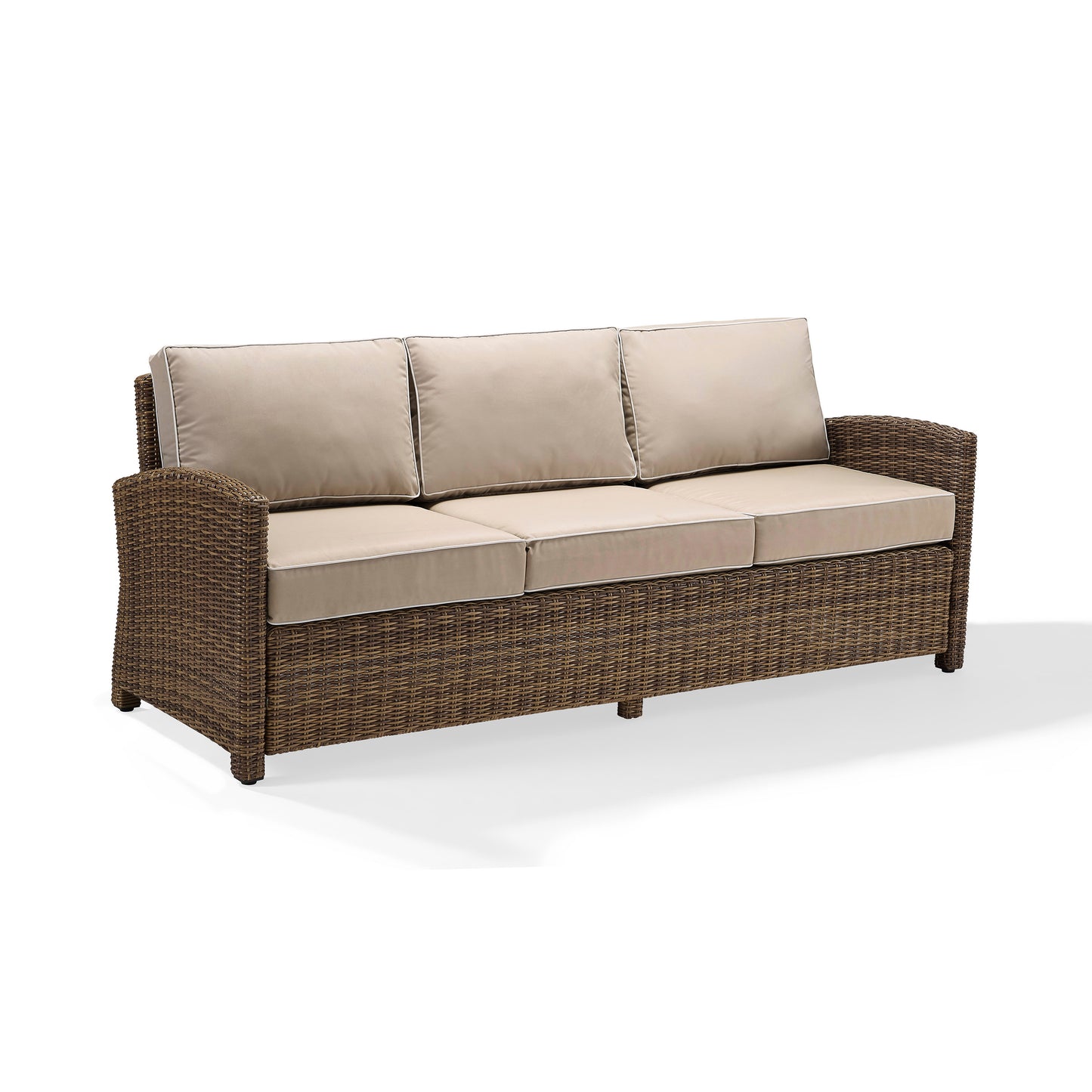 Bradenton Outdoor Wicker Sofa Sand/Weathered Brown