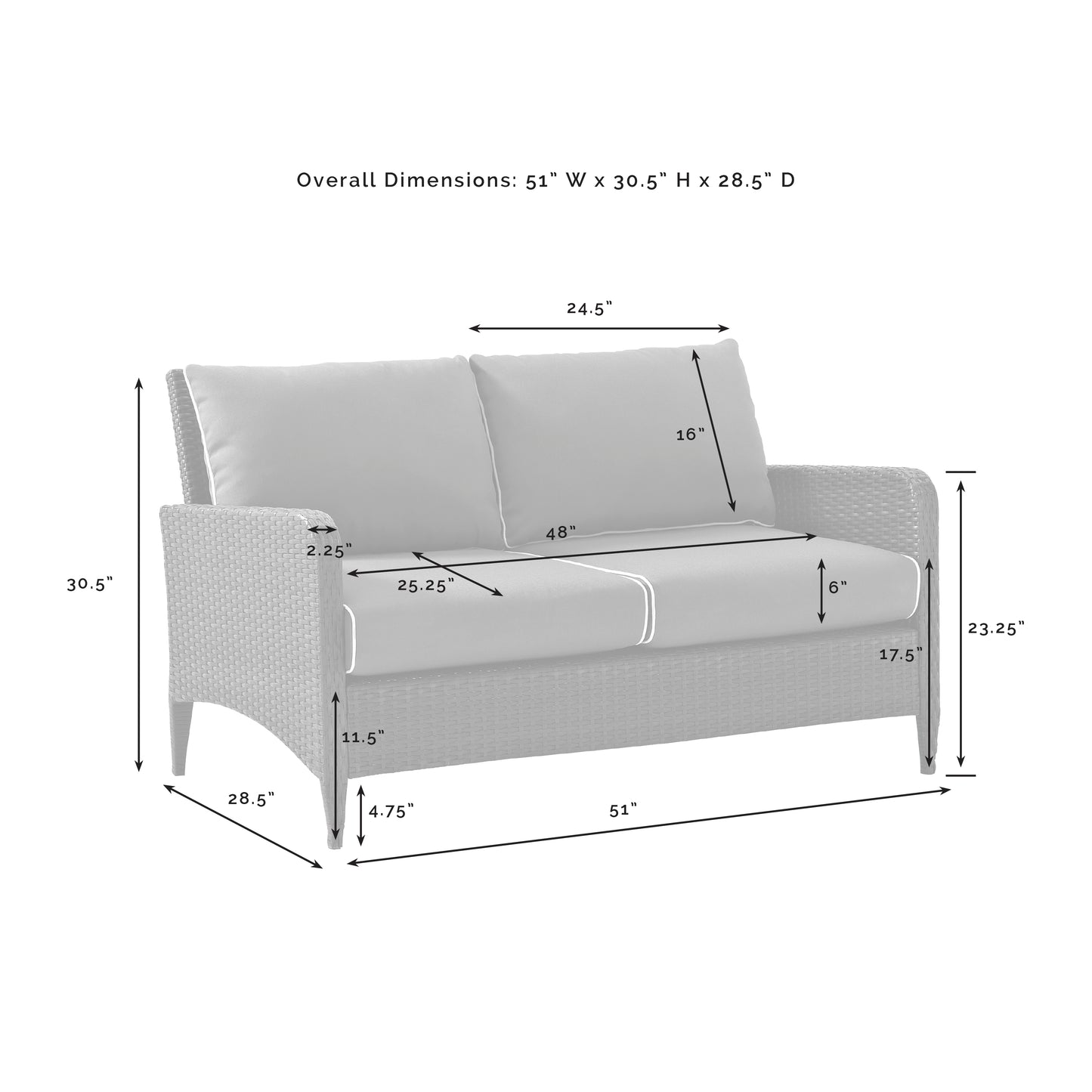 Kiawah Outdoor Wicker Loveseat Sangria/Brown