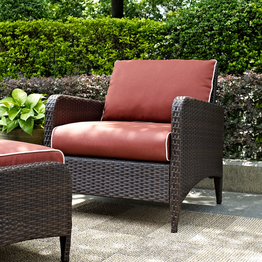 Kiawah Outdoor Wicker Armchair Sangria/Brown