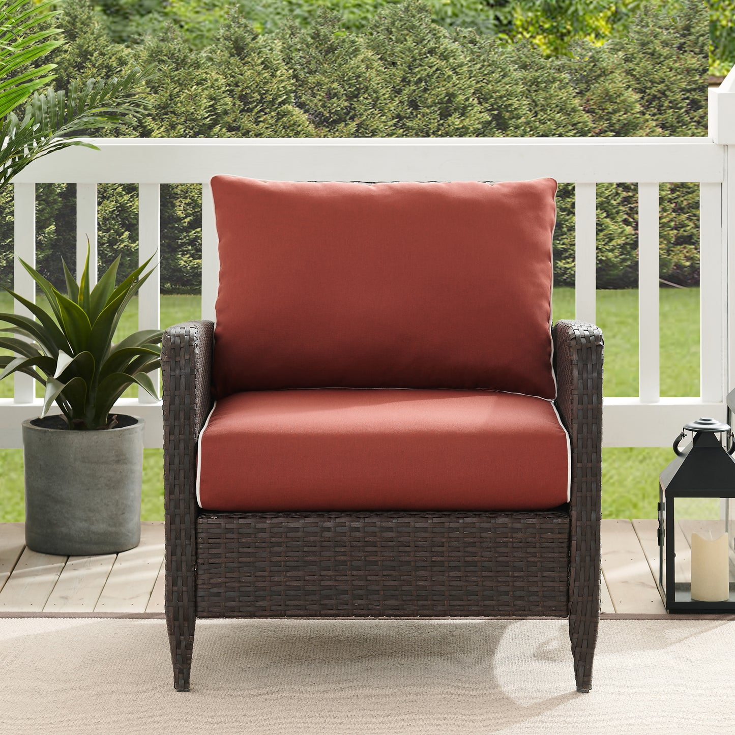 Kiawah Outdoor Wicker Armchair Sangria/Brown