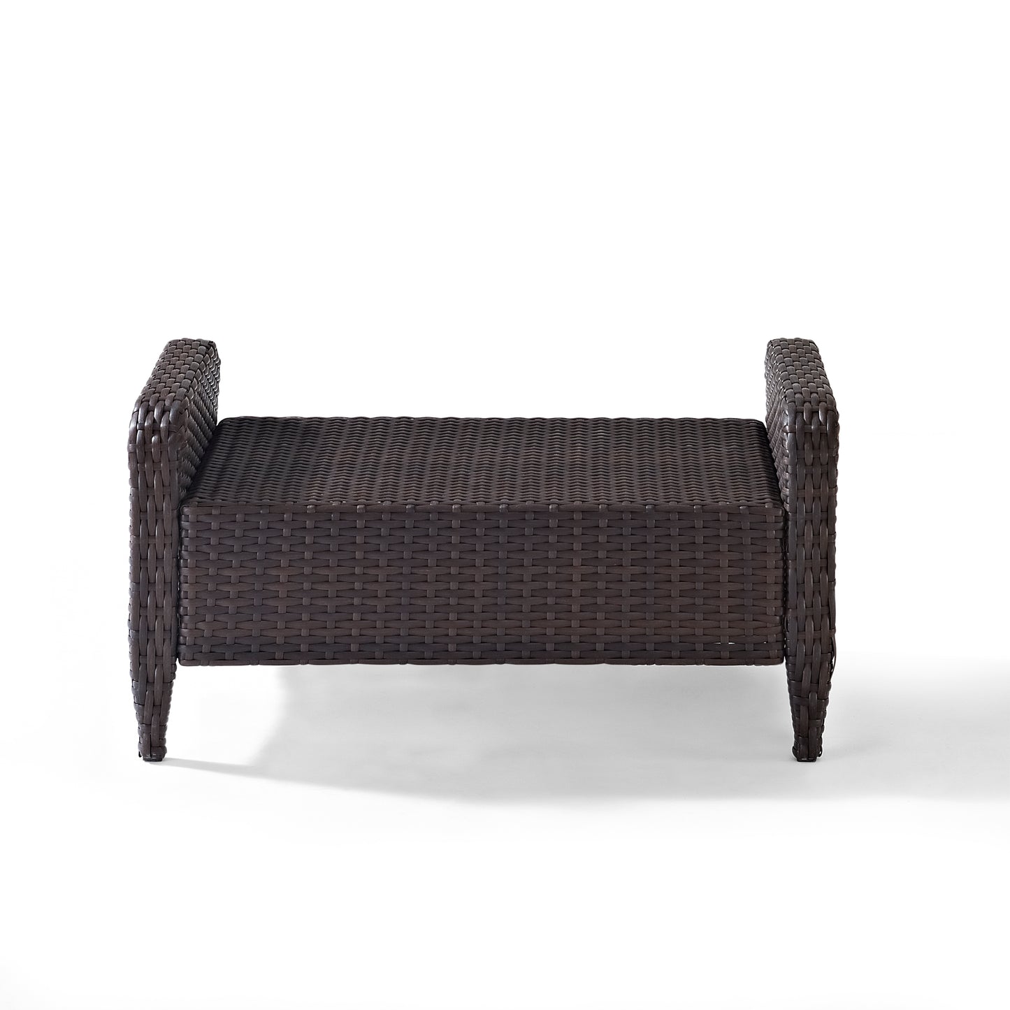 Kiawah Outdoor Wicker Ottoman Blue/Brown