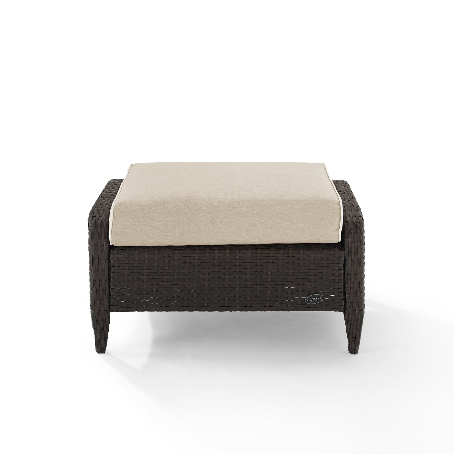 Kiawah Outdoor Wicker Ottoman Sand/Brown