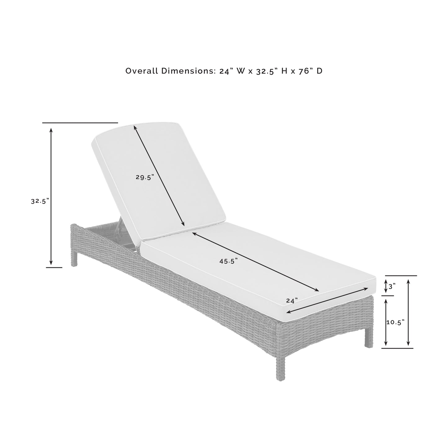 Bradenton Outdoor Wicker Chaise Lounge Gray/Gray