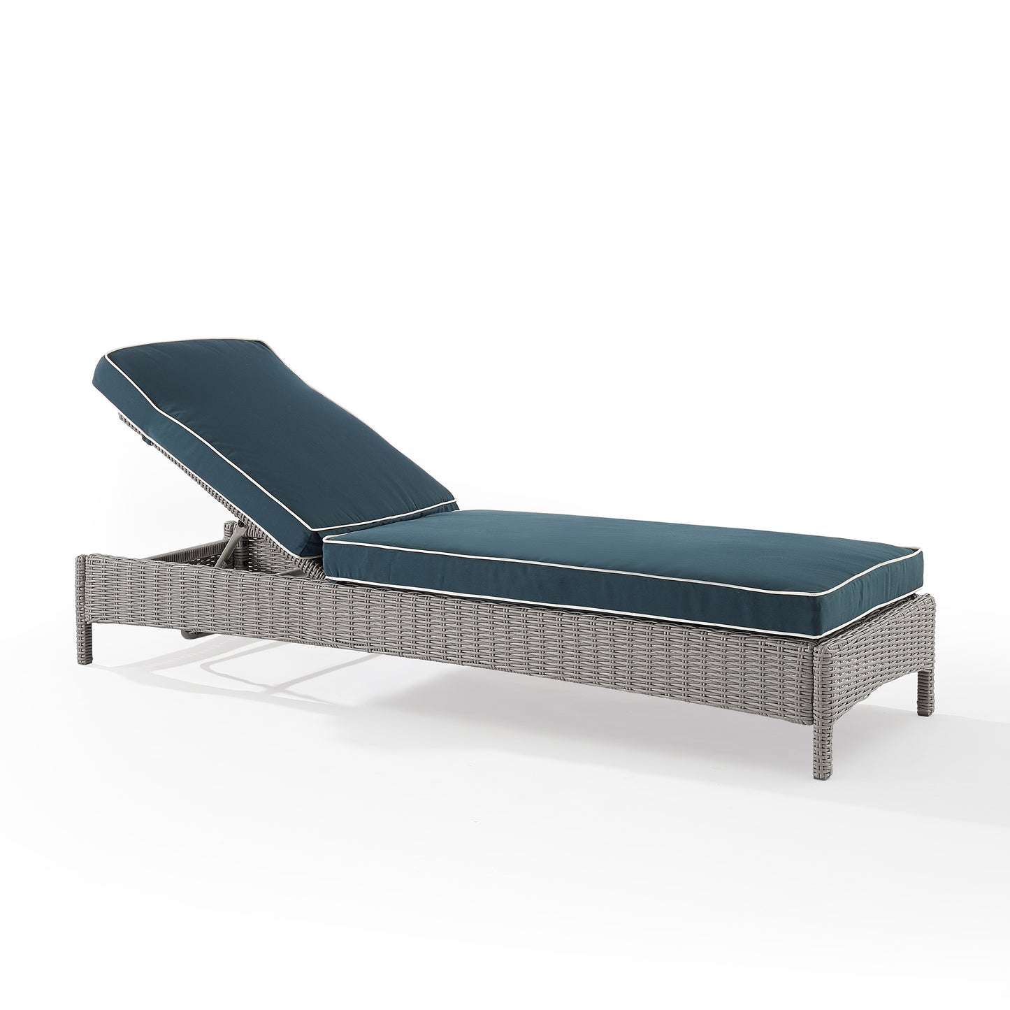 Bradenton Outdoor Wicker Chaise Lounge Navy/Gray