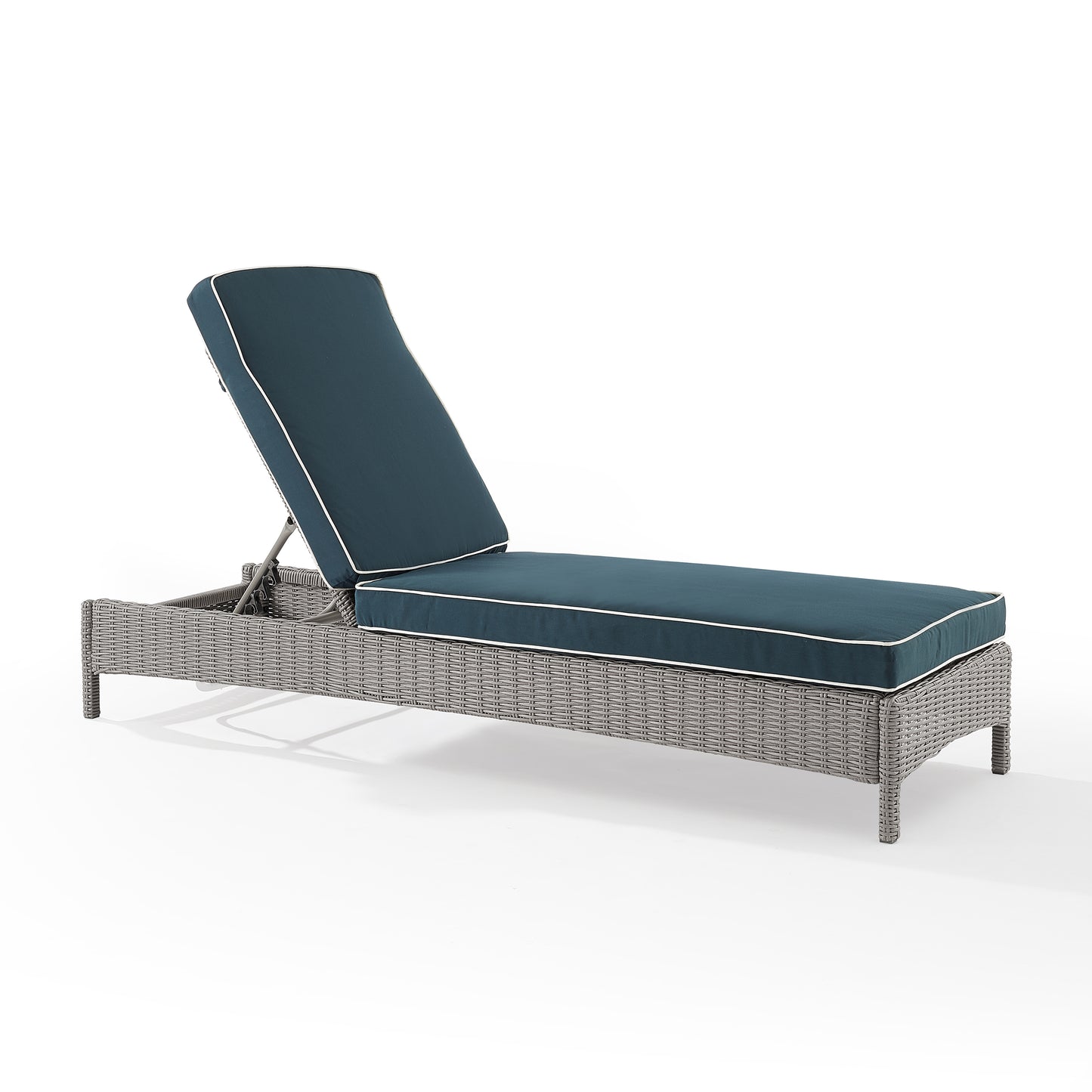 Bradenton Outdoor Wicker Chaise Lounge Navy/Gray