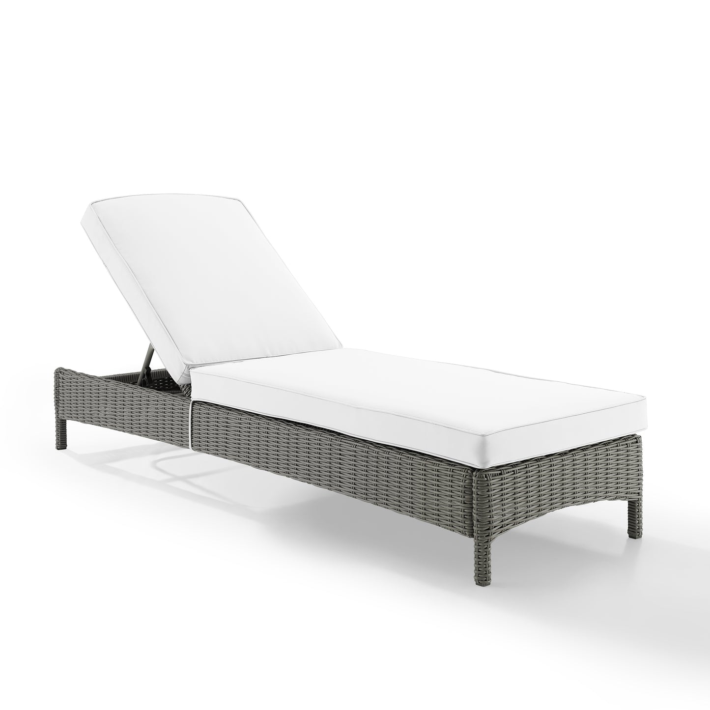 Bradenton Outdoor Wicker Chaise Lounge - Sunbrella White/Gray