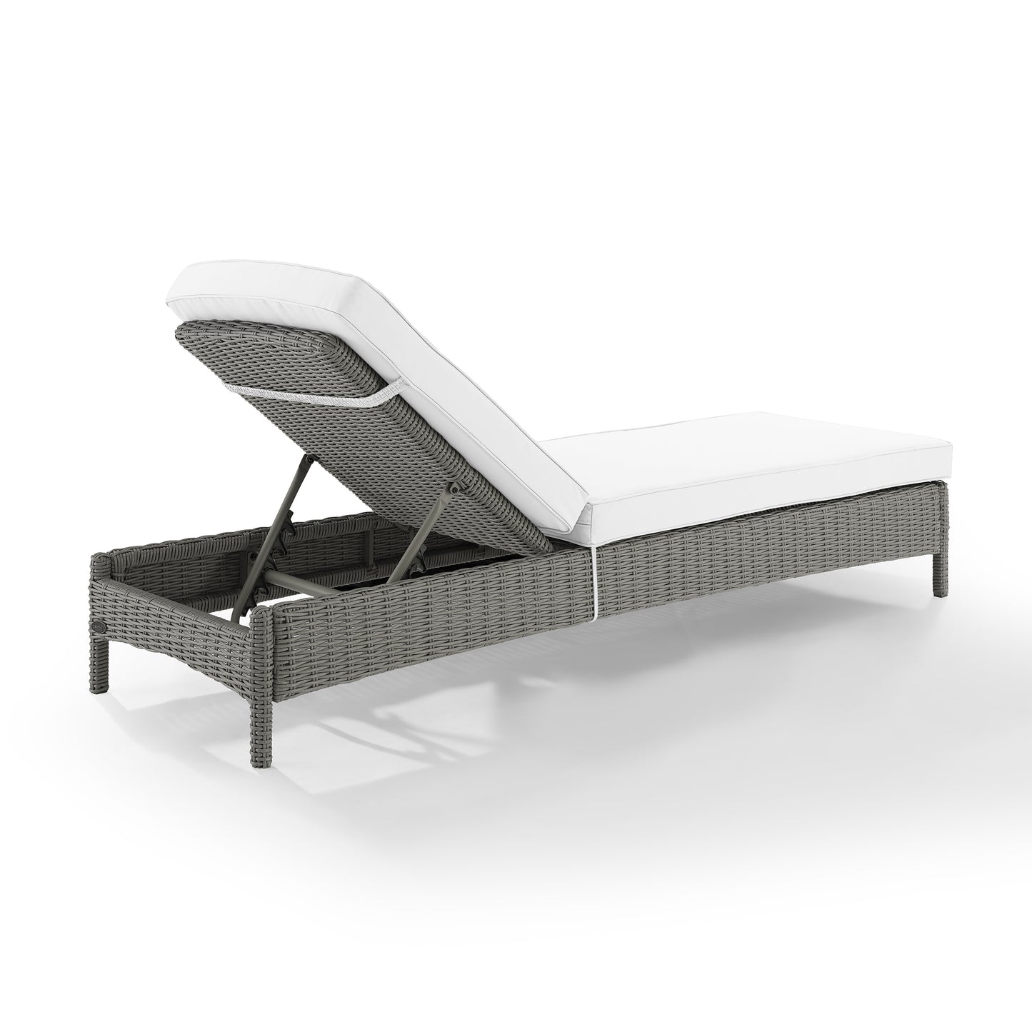 Bradenton Outdoor Wicker Chaise Lounge - Sunbrella White/Gray