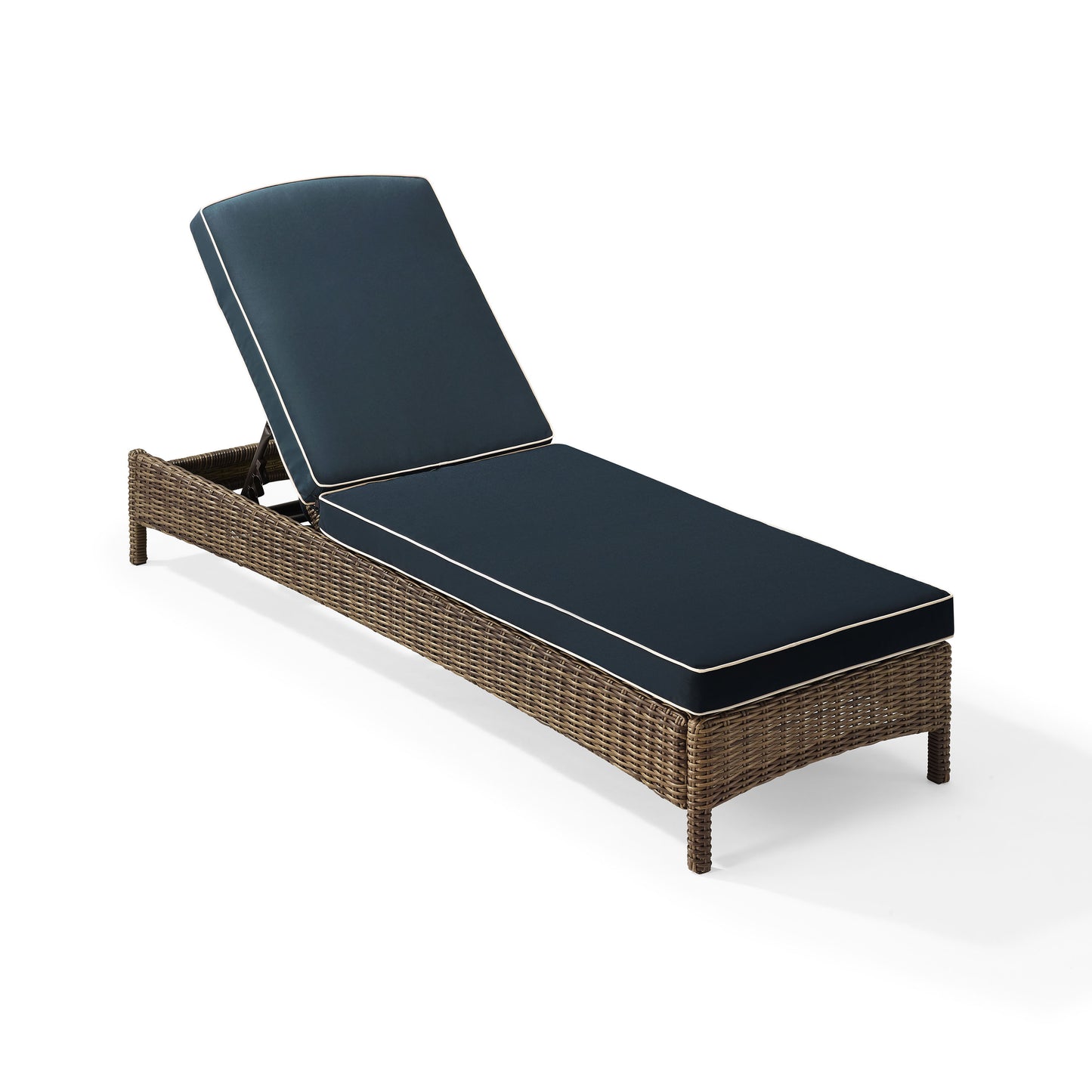 Bradenton Outdoor Wicker Chaise Lounge Navy/Weathered Brown