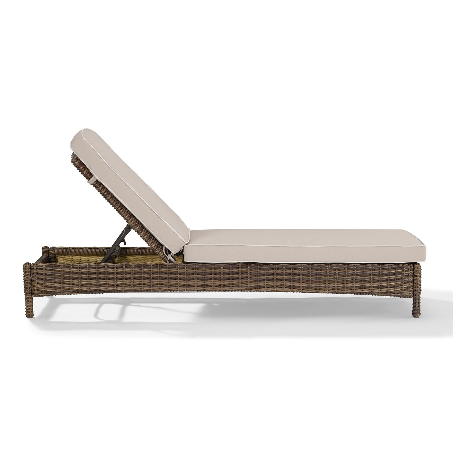 Bradenton Outdoor Wicker Chaise Lounge Sand/Weathered Brown