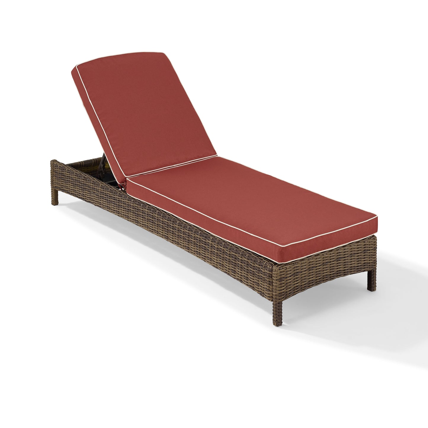 Bradenton Outdoor Wicker Chaise Lounge Sangria/Weathered Brown