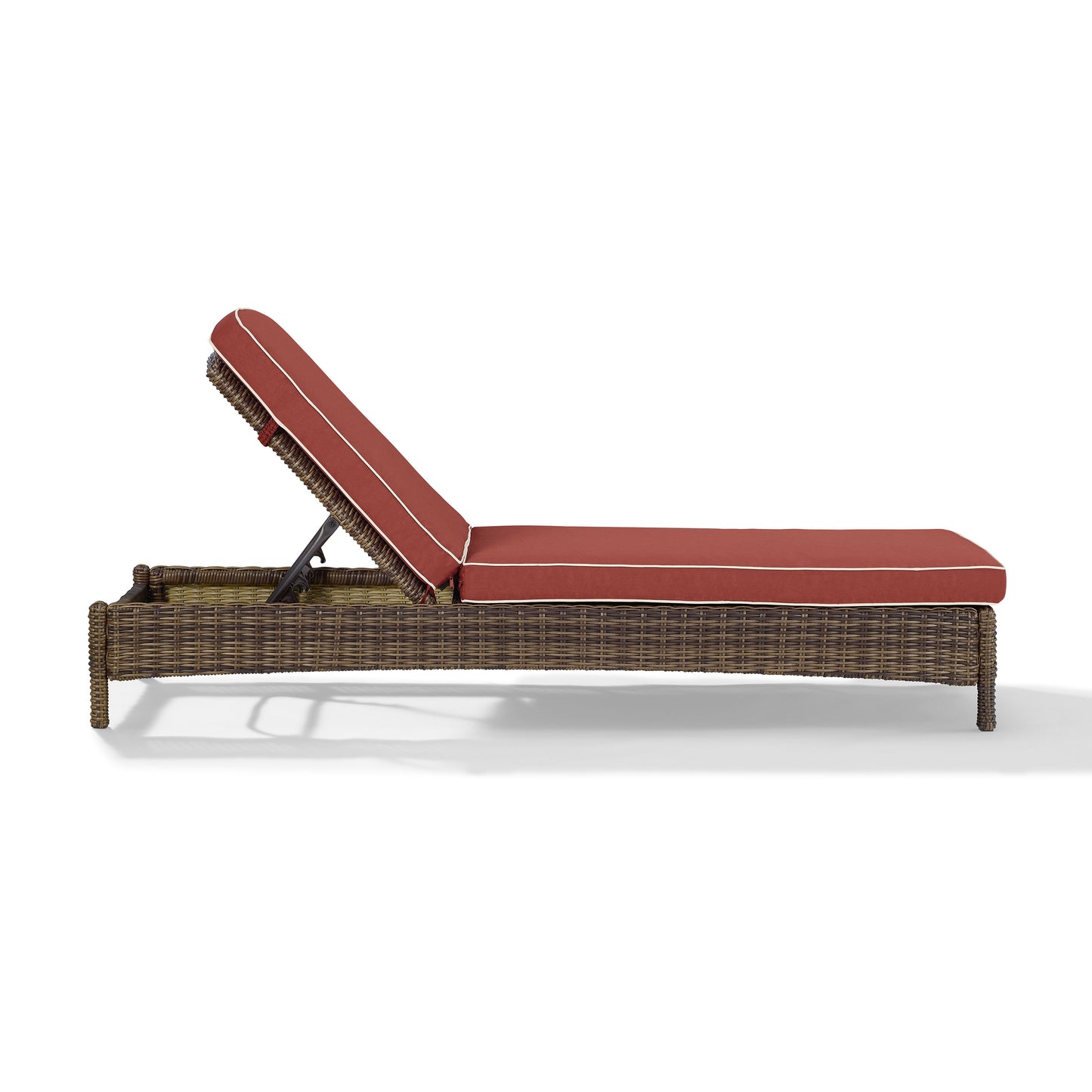 Bradenton Outdoor Wicker Chaise Lounge Sangria/Weathered Brown