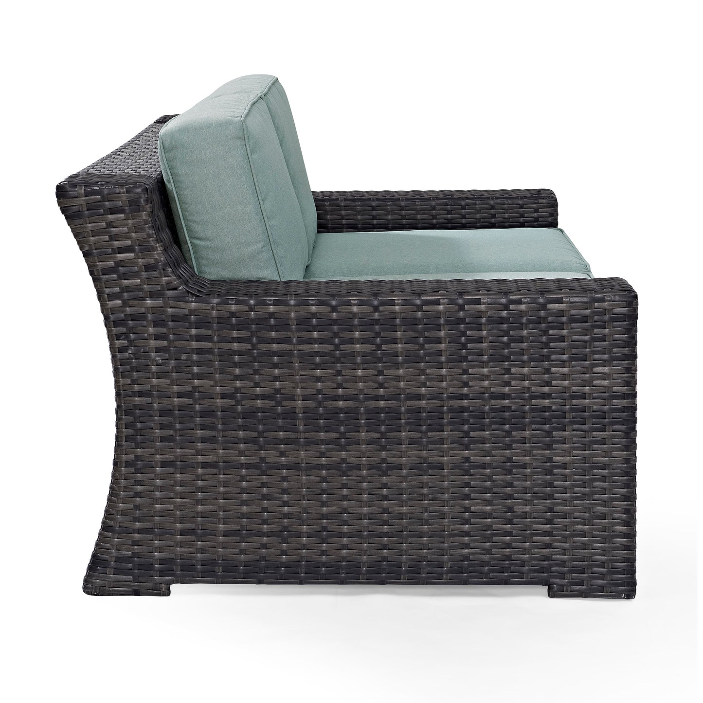 Beaufort Outdoor Wicker Loveseat Mist/Brown