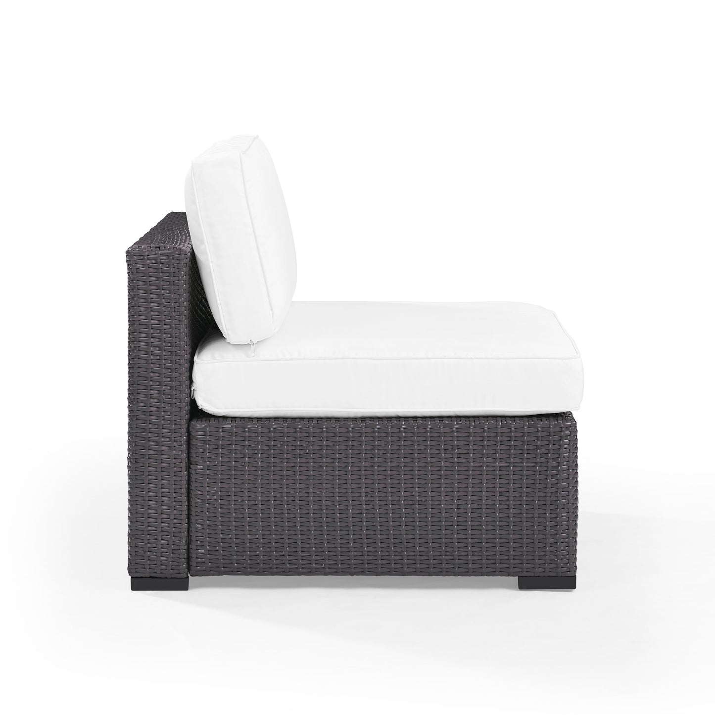 Biscayne Outdoor Wicker Armless Chair White/Brown