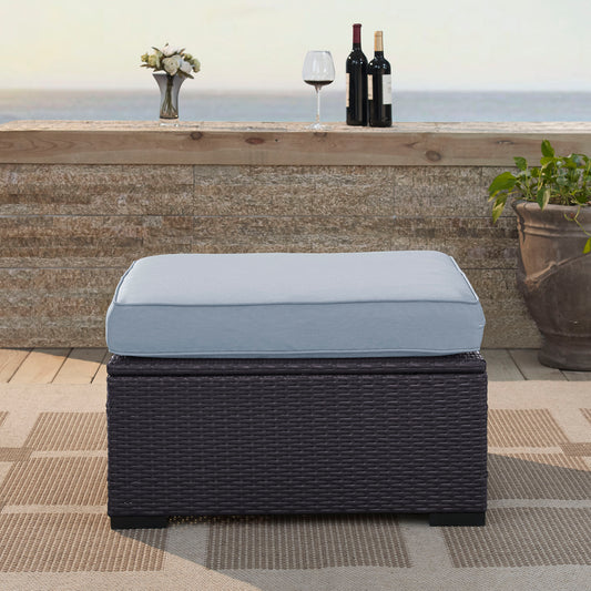 Biscayne Outdoor Wicker Ottoman Mist/Brown