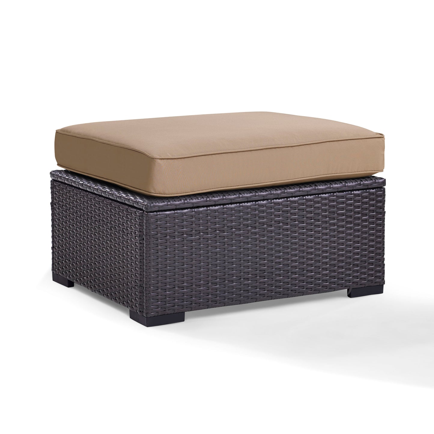 Biscayne Outdoor Wicker Ottoman Mocha/Brown