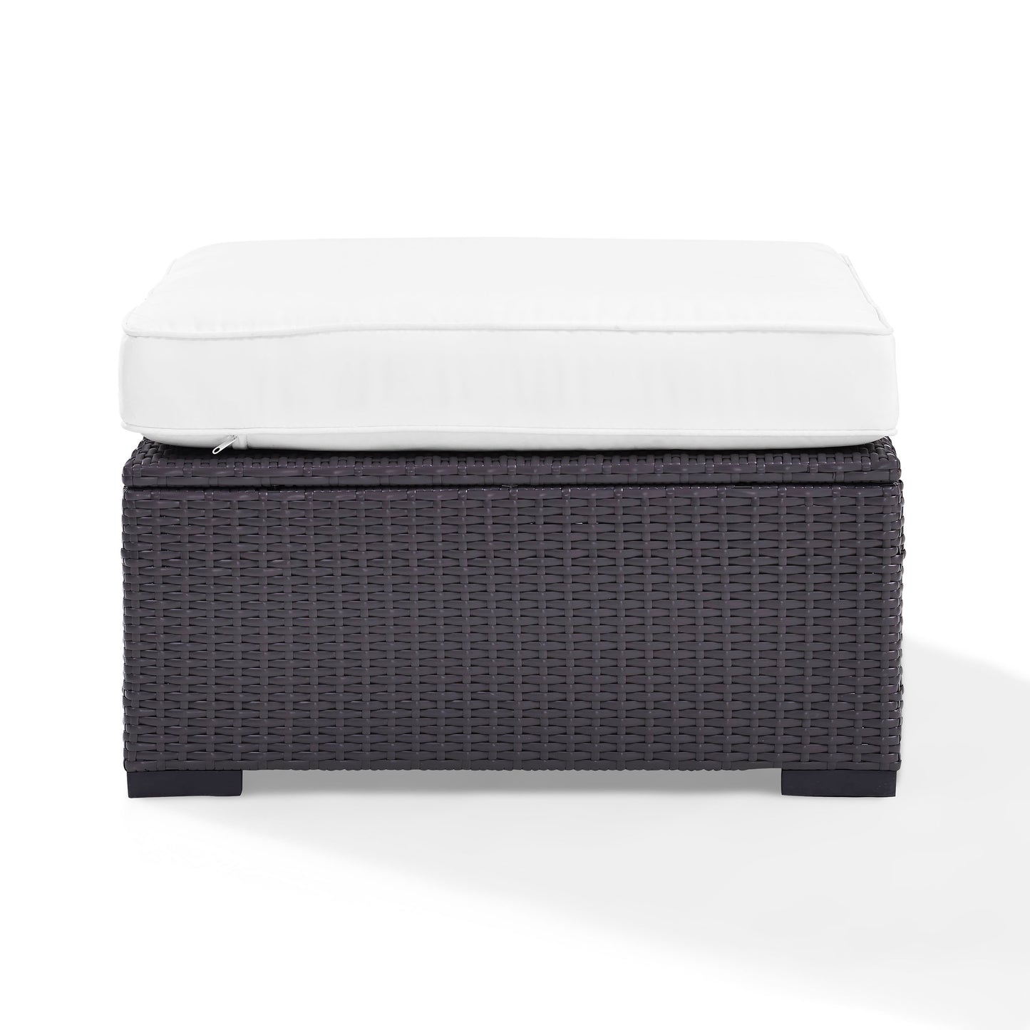 Biscayne Outdoor Wicker Ottoman White/Brown