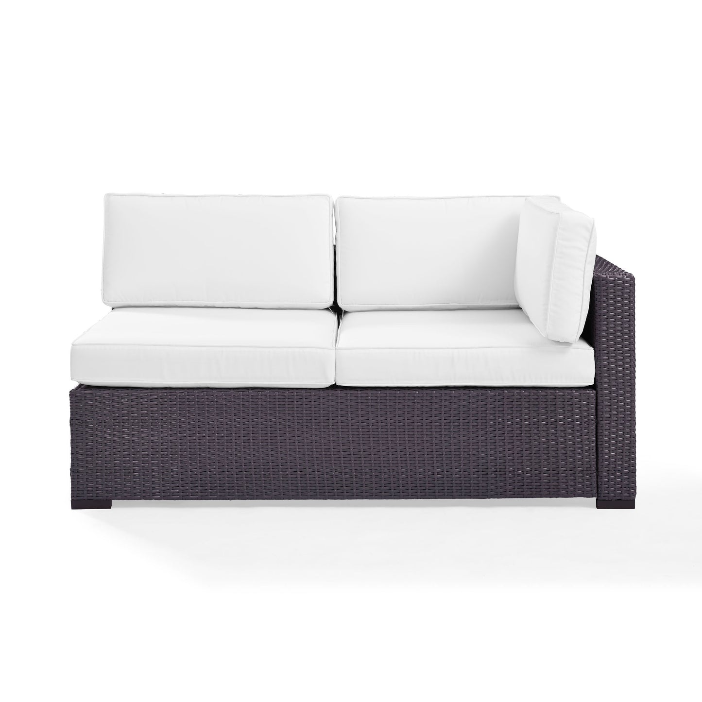 Biscayne Outdoor Wicker Sectional Loveseat White/Brown