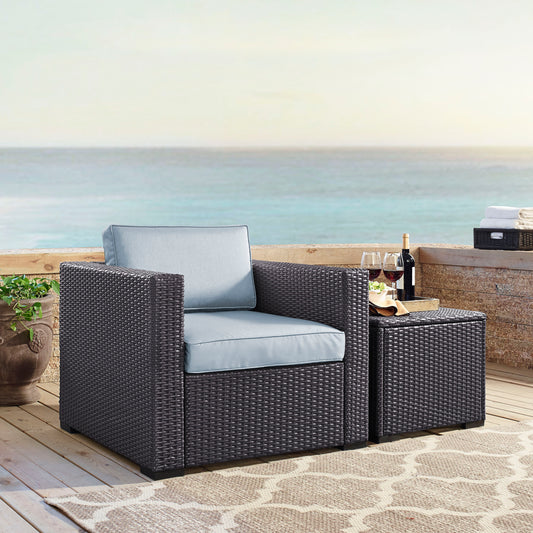 Biscayne Outdoor Wicker Armchair Mist/Brown