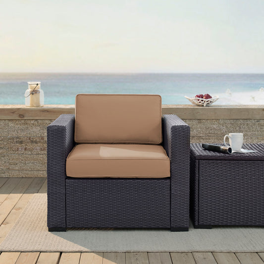 Biscayne Outdoor Wicker Armchair Mocha/Brown