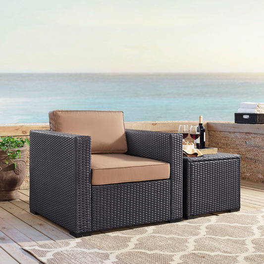 Biscayne Outdoor Wicker Armchair Mocha/Brown