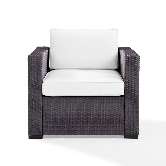 Biscayne Outdoor Wicker Armchair White/Brown