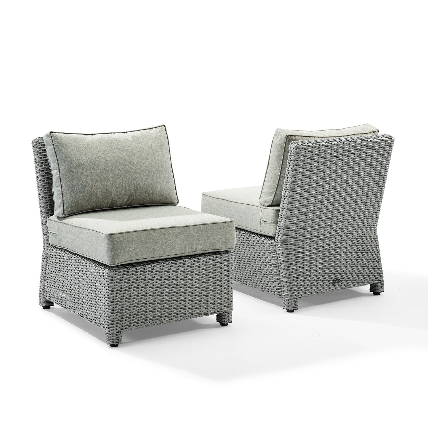 Bradenton 2Pc Outdoor Wicker Chair Set Gray/Gray - 2 Armless Chairs