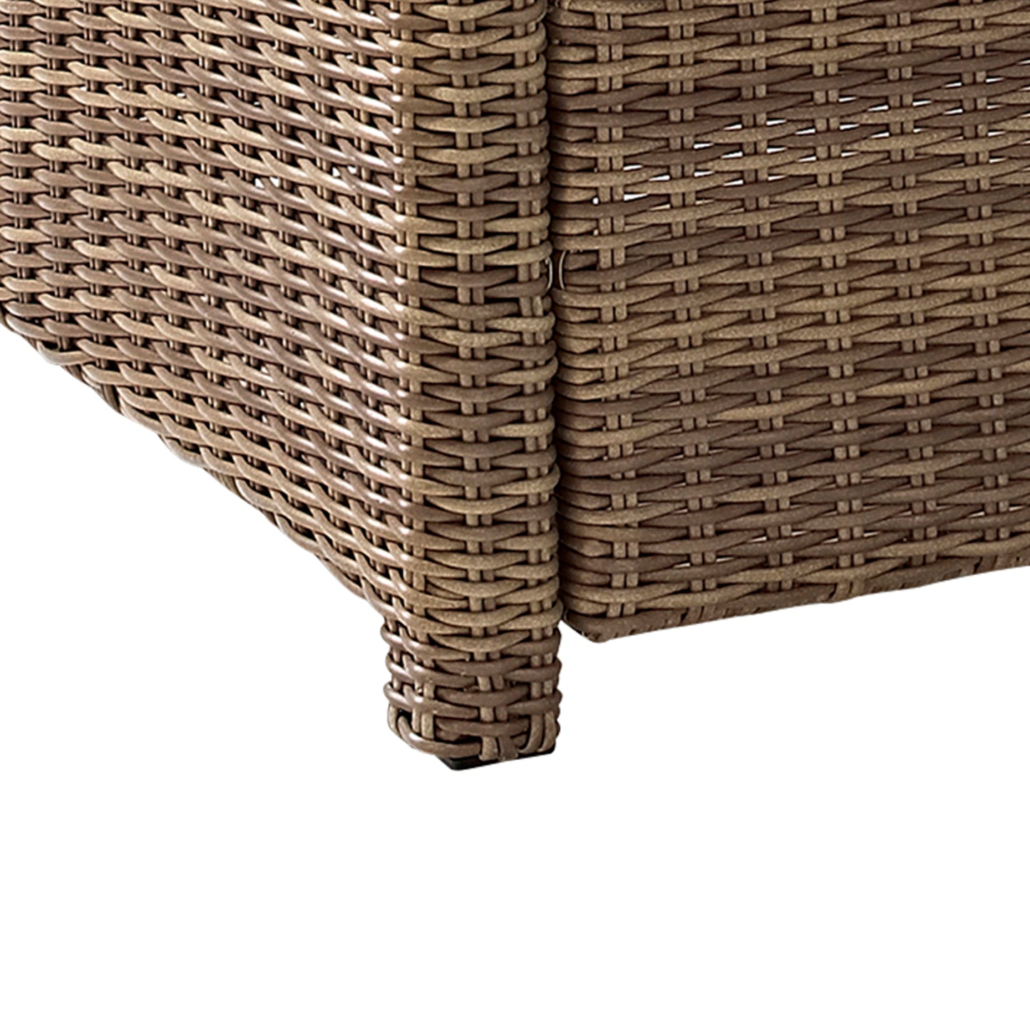 Bradenton 3Pc Outdoor Wicker Chair Set Sand/ Weathered Brown - Side Table & 2 Armless Chairs