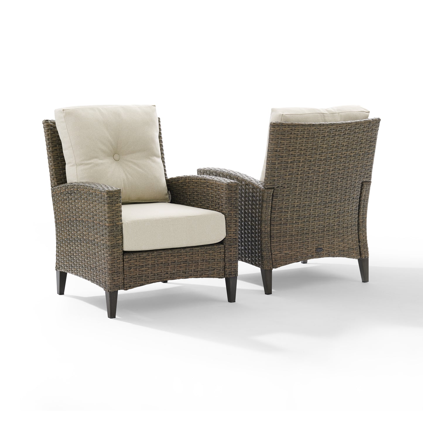 Rockport Outdoor Wicker 2Pc High Back Chair Set Oatmeal/Light Brown - 2 Armchairs