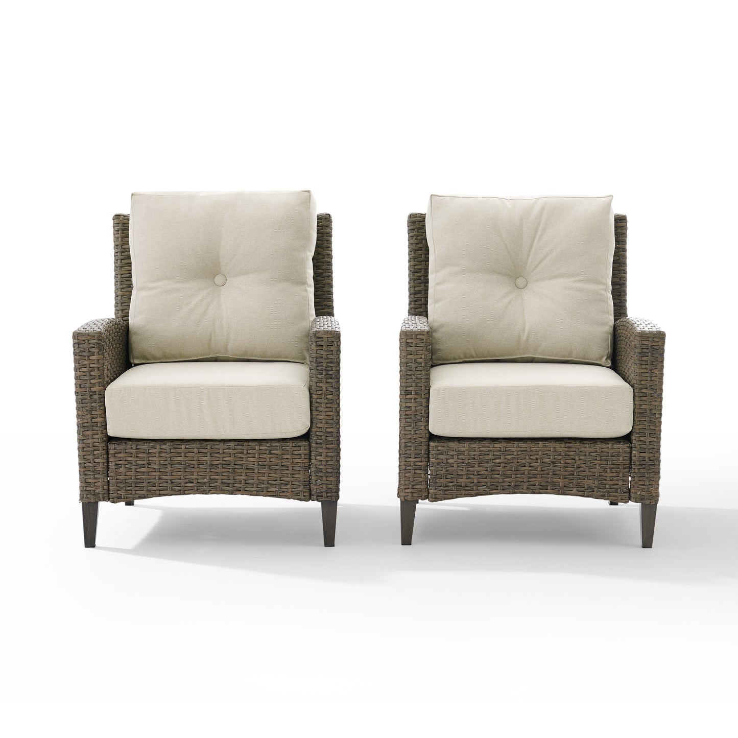 Rockport Outdoor Wicker 2Pc High Back Chair Set Oatmeal/Light Brown - 2 Armchairs