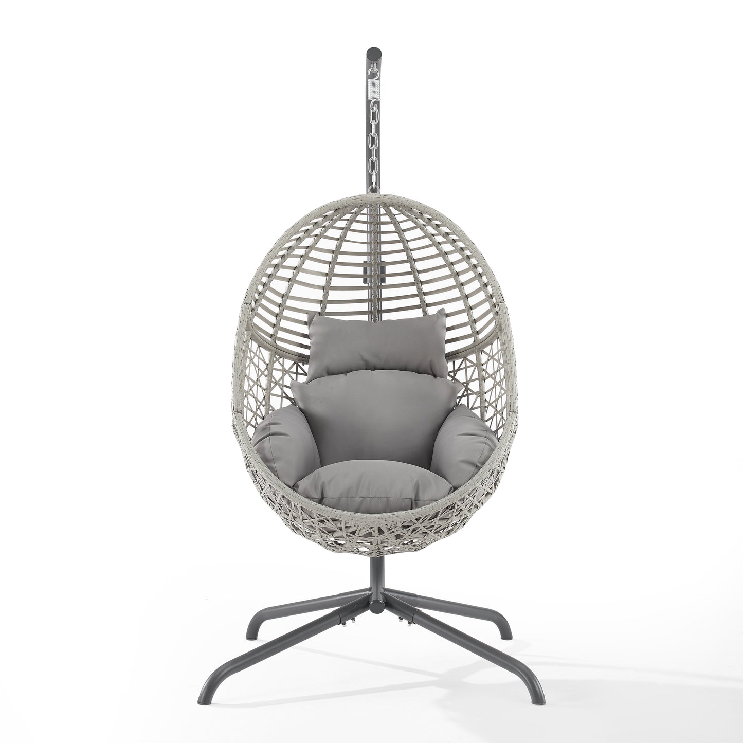 Lorelei Indoor/Outdoor Wicker Hanging Egg Chair Gray/Light Gray - Egg Chair & Stand